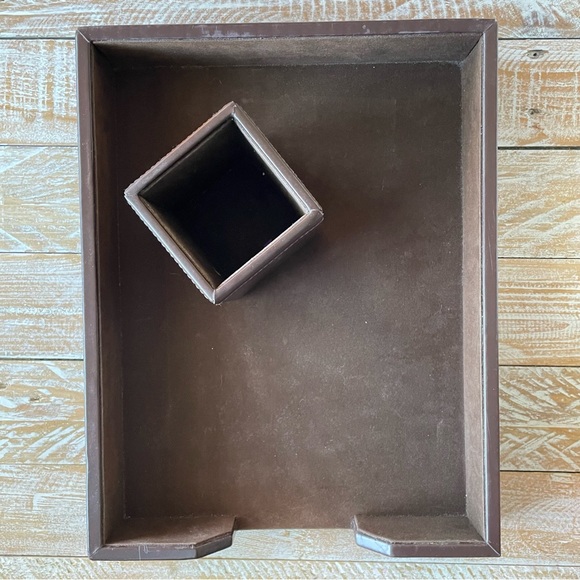 🤎Dacasso Set Luxury Leather Desk Pad & Desk Organization Essentials, 3 pieces🤎 - Picture 8 of 15